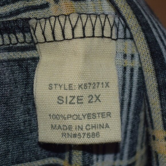 me & u me&u  Women's Sz 2X Black Gold Plaid CARDIGAN Duster -EXCELLENT CONDITION - Picture 4 of 6